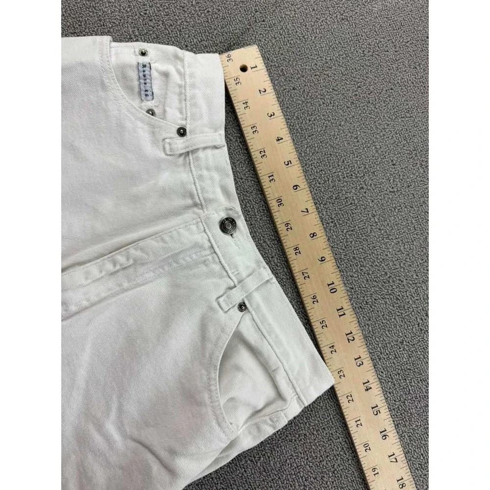 Vintage Route 66 Shorts Women 11/12 White Relaxed Fit‎ Denim High Waisted Cuffed